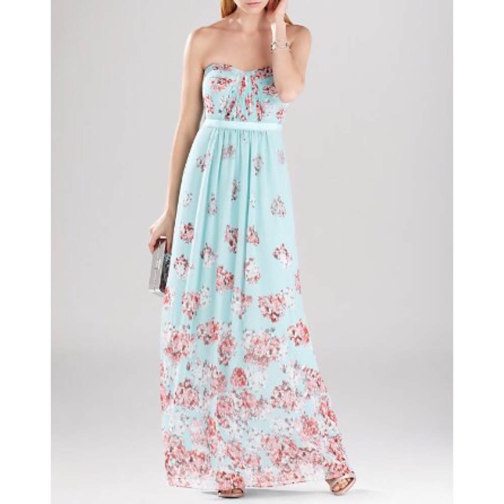 BCBG spring Floral Gown Dress